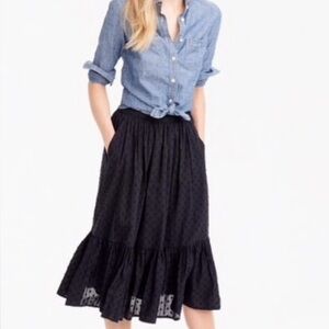 J. Crew Black Midi Skirt